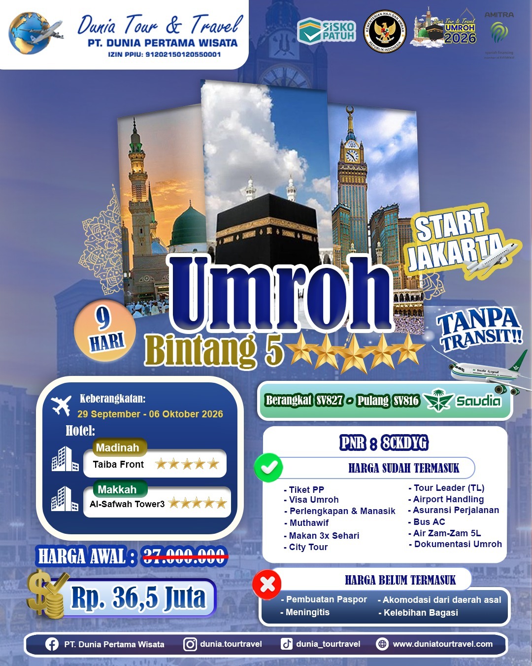 Paket Umroh Bintang 5 September 2026
